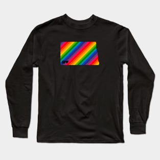 USA States: North Dakota (rainbow) Long Sleeve T-Shirt